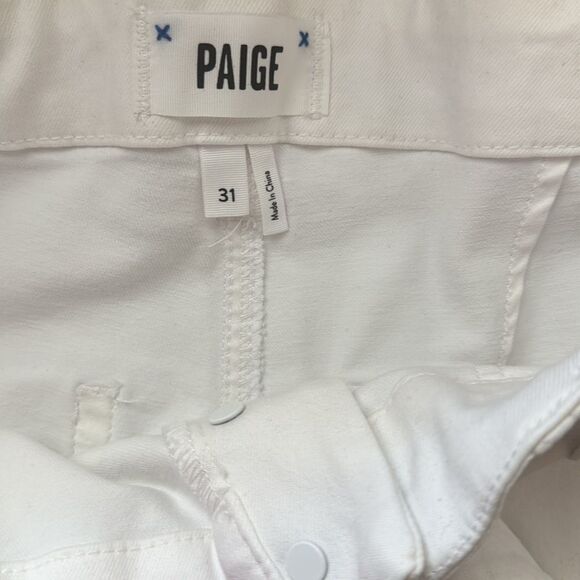 PAIGE Crisp White Mayslie Self-Tie Johger Jeans - Picture 6 of 8